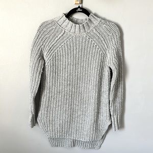 RuffHewn, grey, loose knit, warm mock turtle neck sweater. Size S